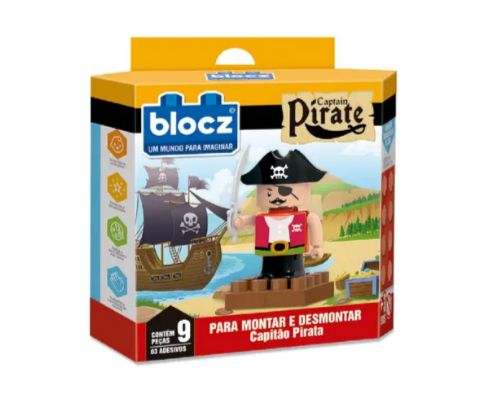 BLOCOS DE MONTAR BLOCKS CAPITAO PIRATA 9 PCS 